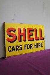 Shell Cars For Hire Enamel Double Sided Advertising Sign  