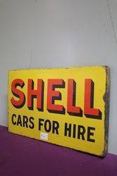 Shell Cars For Hire Enamel Double Sided Advertising Sign  