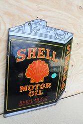 Shell Double Sided Enamel Advertising Sign in Can Shape  