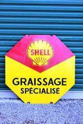 Shell Hex Enamel Sign