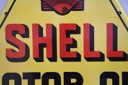 Shell Motor Oil Enamel Advertising Sign 