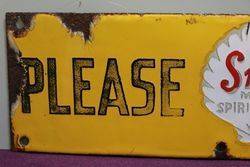 Shell Motor Spirit and Oil andquotPlease Closeandquot Enamel Sign