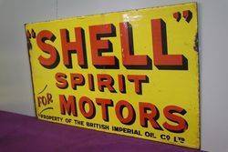 Shell Spirit Motors Double Sided Enamel Advertising Sign 