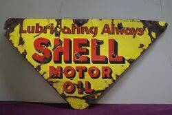 Shell Triangle Double Sided Enamel Advertising Sign 