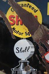 Shell Yellow Disc Enamel Advertising Sign 