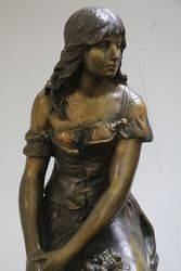 Signed Bronze Figure On Marble 