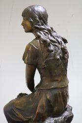 Signed Bronze Figure On Marble 