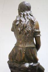 Signed Bronze Figure On Marble 