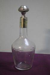 Silver Top Glass Decanter  