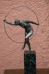 Silvered Bronze Hoop Dancer by De Fiesol