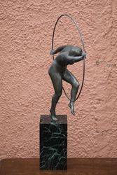 Silvered Bronze Hoop Dancer by De Fiesol