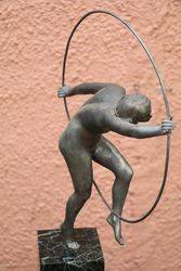 Silvered Bronze Hoop Dancer by De Fiesol