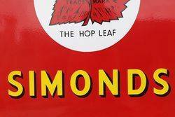 Simonds The Hop Leaf Enamel Advertising Sign