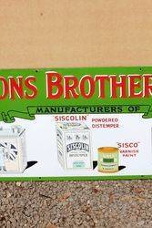 Sissons Brothers and Co Pictorial Enamel Advertising Sign
