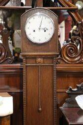 Small Art Deco English Oak Grandmother Clock