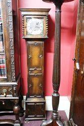 Small Early C20th Oak Grandmother Clock 