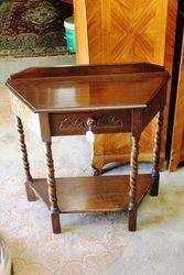 Small Oak Hall Table C1920 On Barley Twist Legs