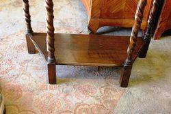 Small Oak Hall Table C1920 On Barley Twist Legs