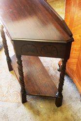 Small Oak Hall Table C1920 On Barley Twist Legs