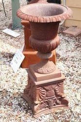 Small Romano Cast Iron Urn And Base 