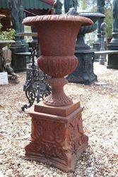 Small Romano Cast Iron Urn And Base 