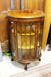 Small Walnut Half Round Display Cabinet