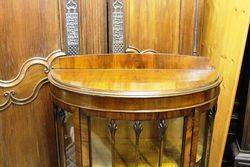 Small Walnut Half Round Display Cabinet
