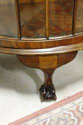 Small Walnut Half Round Display Cabinet