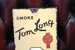 Smoke Tom Long Grand Old Rich Tobacco Enamel Advertising Thermometer
