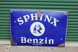 Sphinx Benzine Large Convex Enamel Sign