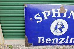 Sphinx Benzine Large Convex Enamel Sign