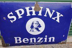 Sphinx Benzine Large Convex Enamel Sign