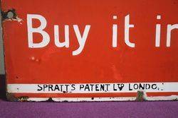 Sprattand39s Enamel Advertising Sign 