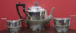 Sterling Silver 3Piece Tea Service Walker and Hall Sheffield 19091910