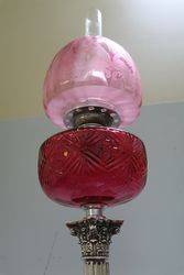 Stunning 19th Century Ruby Glass Oil Lamp 