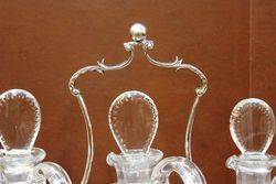 Stunning Antique 3 Bottle Cut Glass Tantlus On A Quality Silver Plated Base