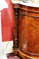 Stunning Antique Burr Walnut Mirror Back Credenza 