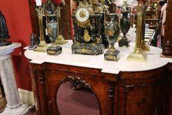 Stunning Antique Burr Walnut Mirror Back Credenza 