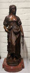 Stunning Antique Female Bronze Signed Marioton 