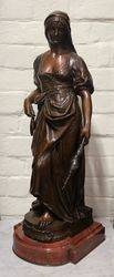 Stunning Antique Female Bronze Signed Marioton 