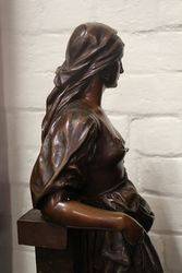 Stunning Antique Female Bronze Signed Marioton 