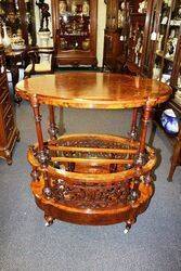 Stunning Antique Inlaid Burr Walnut Canterbury