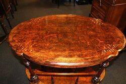 Stunning Antique Inlaid Burr Walnut Canterbury