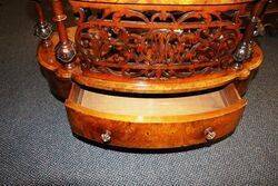 Stunning Antique Inlaid Burr Walnut Canterbury