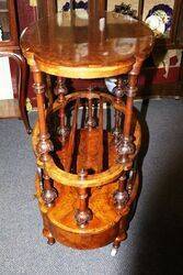 Stunning Antique Inlaid Burr Walnut Canterbury