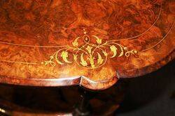 Stunning Antique Inlaid Burr Walnut Canterbury