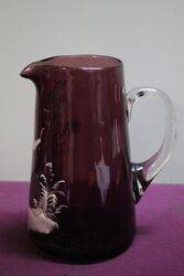 Stunning Antique Ruby Amethyst Mary Gregory Large Jug 