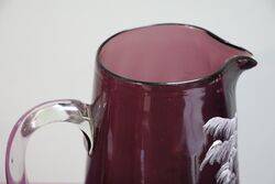 Stunning Antique Ruby Amethyst Mary Gregory Large Jug 