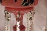 Stunning Large Pink Milk Glass Lustre Vases C1875