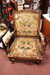 Stunning Late 19th Century French Walnut Carved Arm Chair